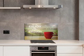 Szklany Panel Napis na Kubku w Naturze