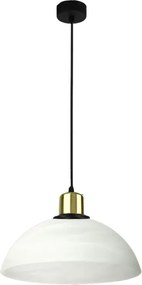 Wisząca jednokloszowa biała lampa sufitowa - C7-A43