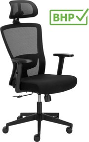 Fotel biurowy siatkowy Olimpus z regulowanym lędźwiem, zgodny z normą BHP
