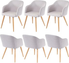 Krzesło do jadalni MCW-D71 (zestaw 6 sztuk),  jasnoszary