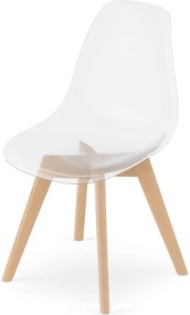 PROMOCJA Przezroczyste krzesło KITO z bukowymi nogami II gatunek