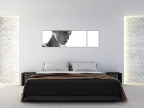 Obraz - czarno - biały portret kobiety (170x50 cm)