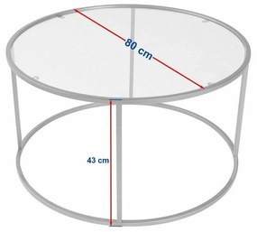 Stolik konferencyjny Aurum Black z ciemnym szkłem, 80 cm