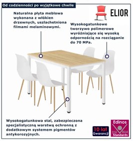 Zestaw stół z krzesłami biały + dąb F6-Z85