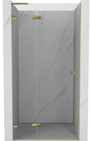 Mexen Lunar L drzwi prysznicowe uchylne lewe 70 cm, transparent, złote - 834L-070-000-50-00-L