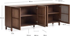 Ciemnobrązowa komoda w dekorze orzecha 181x71,5x42,5 cm Beyla – Kave Home