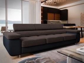 Masseno Sofa MOSINE z funkcją spania, Rozkładana sofa z regulowanymi zagłówkami - Brązowy, SAWANA 16 + MADRYT 9100