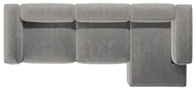 Jasnoszary sztruksowy narożnik (prawostronny/z szezlongiem) Bergano – Cosmopolitan Design