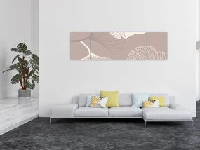 Obraz - Beżowe liście N⁰1 (170x50 cm)