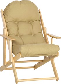 HOMCOM Fotel Akcentowy, Fotel Relaksacyjny, Regulowane Oparcie, Rama z Drewna Bukowego, do 120 kg, Brązowy