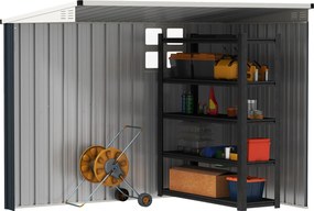 Outsunny Domek ogrodowy na narzędzia, z oknem, otworami wentylacyjnymi, zamykany, ze stali, Ciemnoszary