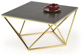 Ława FELICIA 80x80 czarny marmur/złota HALMAR