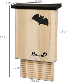 PawHut Domki dla Nietoperzy Zestaw 3 Budki Lęgowe Drewniane Ochrona Nietoperzy | Aosom PL