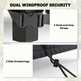 Outsunny Pokrywa na Meble Ogrodowe Zimoodporna Wodoodporna Ochrona UV Pokrowiec 420D Oxford 125x125x74 cm Czarna | Aosom PL