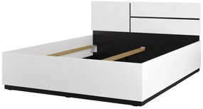 Łóżko CROSS 160x200 białe/czarne HELVETIA