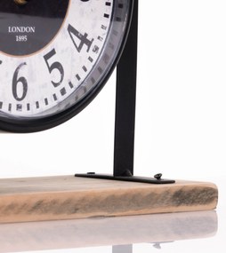 Zegar wiszący na drewnianej podstawie, 32 cm