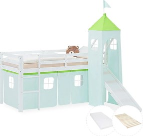 Łóżko piętrowe dla dzieci 90x200 cm białe