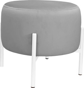 Pufa OLA loft ławka podnóżek metal : Kolor Stelaża - Biały, Kolor tkaniny - VELVET - MG17, Typ tkaniny - Velvet