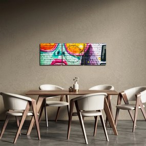 Obraz - Graffiti (z zegarem) (90x30 cm)