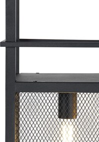 Industrialna lampa wisząca czarna z siatką 4-światłowa - Cage Rack