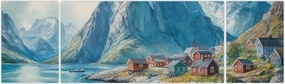 Obraz - Norweskie miasteczko (170x50 cm)