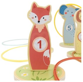 Tooky toy rzut do celu drewniana gra zręcznościowa obręcze 15 el.