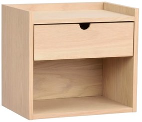 Naturalna szafka nocna z litego drewna dębowego wisząca/z półką Hillmond – Rowico