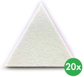 Panel akustyczny, samoprzylepny, trójkąt, 20x20x20 cm, 20 szt, białe