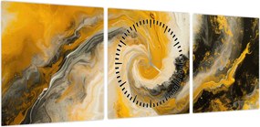 Obraz - Abstrakcja spiralna (z zegarem) (90x30 cm)