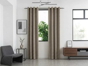Zasłona zaciemniająca LOOM VELVET 140x250 cm, beżowobrązowa Zawieszanie: Metalowe pierścienie