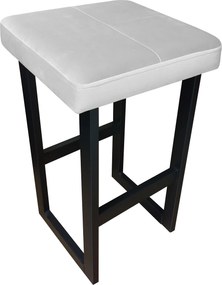 Hoker ALEX krzesło barowe tkanina Welur podstawa metalowa : Kolor Stelaża - Czarny , Kolor tkaniny - VELVET - MG39, Wysokość - 60 cm