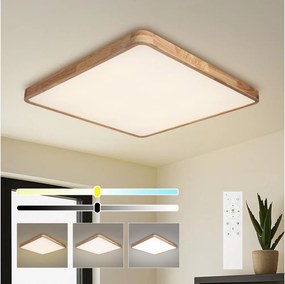 Brilagi - ściemnialna oprawa WOODLINE SQUARE LED/100W/230V dąb 80x80 cm + pilot