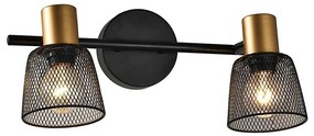 Prezent 75471 - Kinkiet punktowy DAYTONA 2xE14/40W/230V czarny/złoty