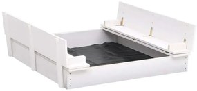 Biała piaskownica z ławeczkami C3-C55