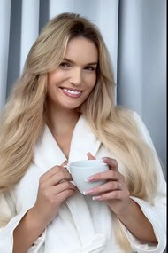 Damski elegancki szlafrok QUEEN w ozdobnym opakowaniu L Lila