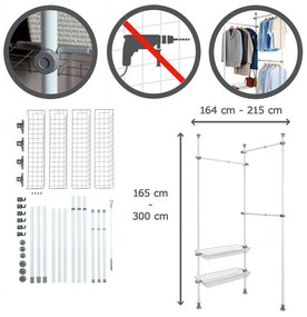 Teleskopowy organizer na ubrania HERKULES, WENKO