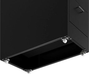 Szafka kartotekowa na kółkach, metalowa, 8 szuflad, na dokumenty, czarna, 300x1100x600 mm: SARA V8