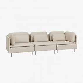 Sofa Modułowa Oriol 3-częściowa Tkaniny Beżowy Krem - Sklum