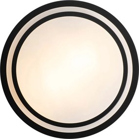 Nowoczesna lampa sufitowa czarna z biała 35 cm IP44 - Walden