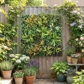 Outsunny pokrycie roślinne, ekranowanie, płot z liści, kratka, żywopłoty, liście, żywe rośliny | Aosom PL