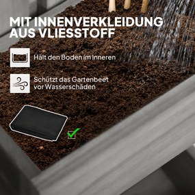 Outsunny Zestaw skrzynek na kwiaty, montaż ścienny, swobodnie przenośne, lite drewno, 60 x 16 x 80 cm | Aosom PL