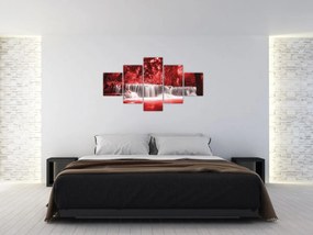 Obraz - Wodospad, czerwony (125x70 cm)