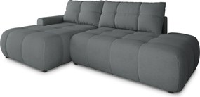 Masseno Narożnik FLUMA z funkcją spania i pojemnikiem na pościel Narozniki L, Rozkładana sofa - Szary, CASTEL 93