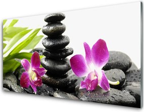 Panel Szklany Równowaga: Orchidea i Kamienie Zen