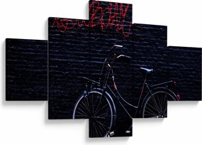 Obraz roweru w Amsterdamie (125x70 cm)