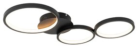 Designerska lampa sufitowa czarna w komplecie z LED 3-stopniowy ściemniacz 3-światła - PandeDesignerski Oswietlenie wewnetrzne
