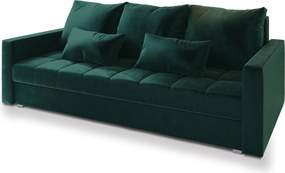 Masseno Sofa SIRO z funkcją spania i pojemnikiem na pościel, Rozkładana sofa - Butelkowa zieleń, KRONOS 19