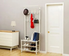 Wolnostojący biały wieszak na ubrania E4-E73