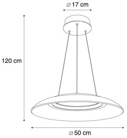 Designerska lampa wisząca czarna i transparentna z 3-stopniową regulacją ściemniania - ScacrylicDesignerski Oswietlenie wewnetrzne