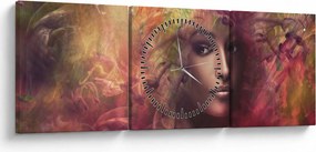 Obraz - Fantastyczna kobieta (z zegarem) (90x30 cm)